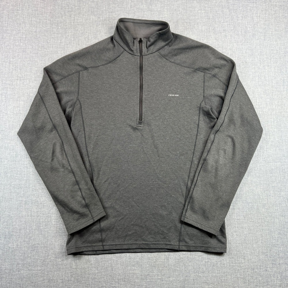 Patagonia Capilene 3 Midweight 1/4 Zip Baselayer Men Small Grey Grid Fleece GORP